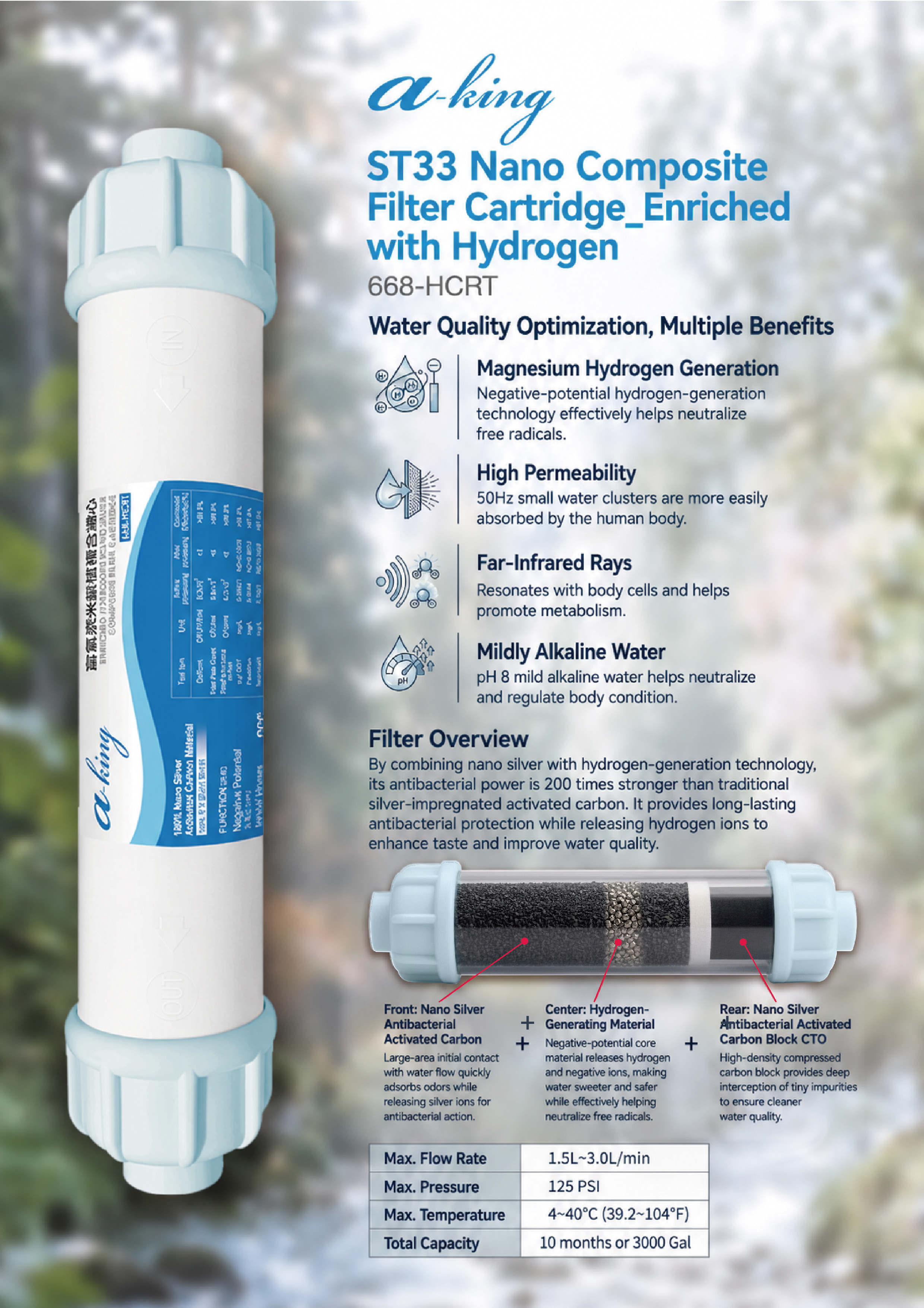 a-king ST33 Nano Composite Filter Cartridge_Enriched with Hydrogen (668-HCRT)